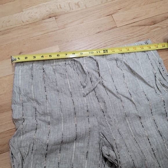 Eskandar Linen Blend Wide Leg Pants Drawstring Textured - Picture 6 of 12